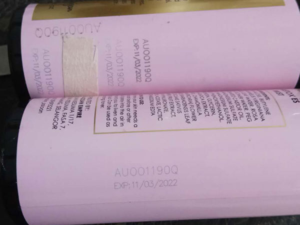 Application of Thermal Inkjet Coder at the bottom of cosmetic packaging bottles